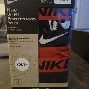 Nike Youth Dri-FIT Micro Boxer Briefs - Black & Red (3-Pack)